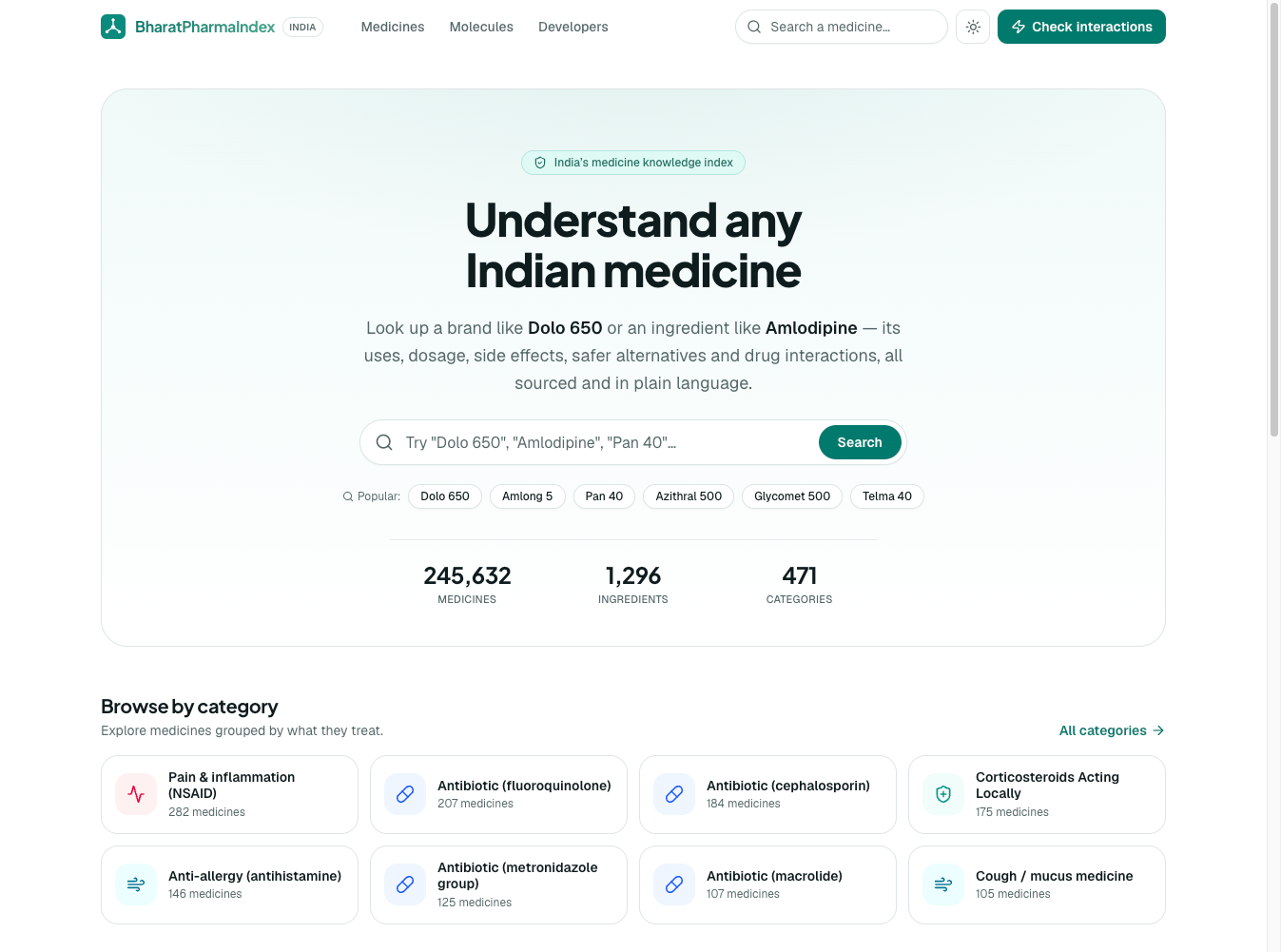 Bharat Pharma Index screenshot